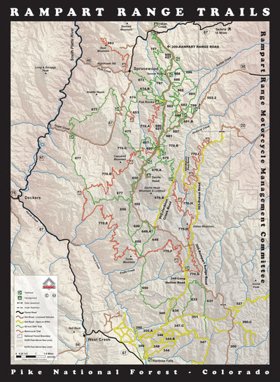 Great Outdoors Adventures Rampart Range Trails Map - 2020 Edition bundle