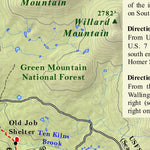 Green Mountain Club Baker Peak, Peru Peak and White Rocks Hiking Trail Map digital map