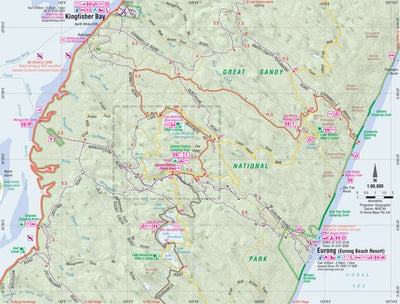 Hema Maps Hema - Mid-Fraser Island digital map