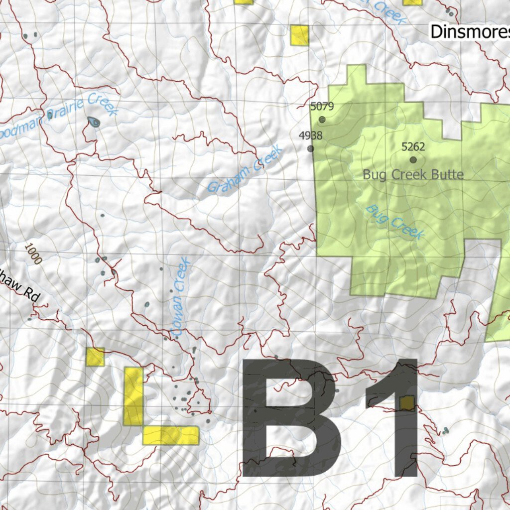 California Deer Hunting Zone B1(C) Map by HuntData LLC Avenza Maps