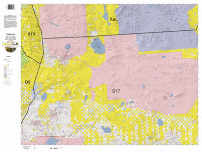 HuntData LLC California Deer Hunting Zone D17(NW) Map digital map