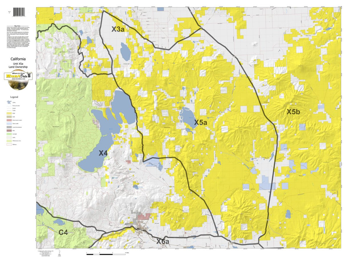 Hunting Alturas Map California Deer Hunting Zone X5a Map by HuntData LLC | Avenza Maps