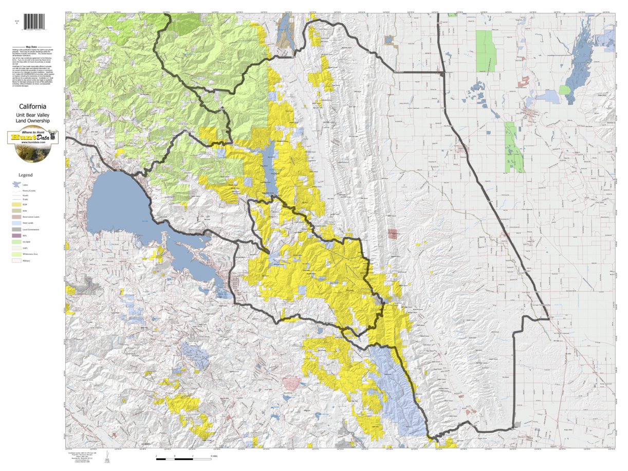 California Elk Hunting Zone Bear_Valley Map by HuntData LLC Avenza Maps