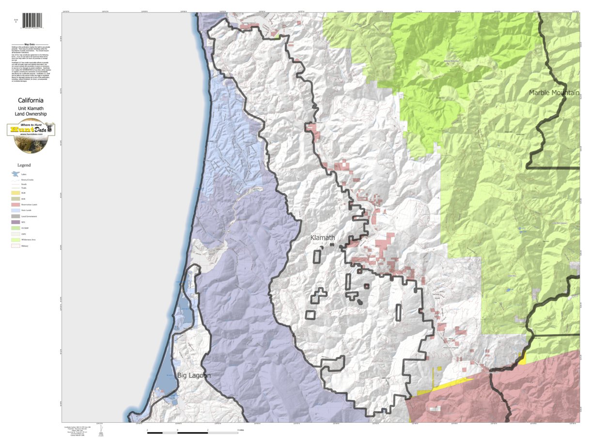 California Elk Hunting Zone Klamath Map by HuntData LLC | Avenza Maps