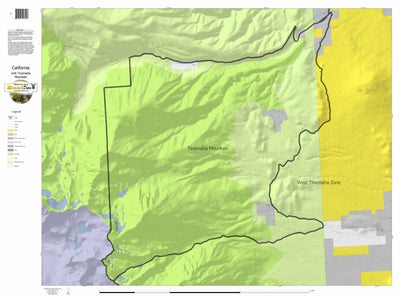 HuntData LLC California Elk Hunting Zone Tinemaha_Mtn Map digital map