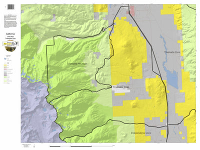HuntData LLC California Elk Hunting Zone West_Tinwmaha_Zone Map digital map