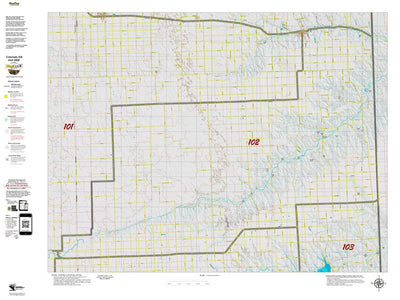 HuntData LLC Co Unit 102 Elk Summer, Winter Concentrations and Migration Routes digital map