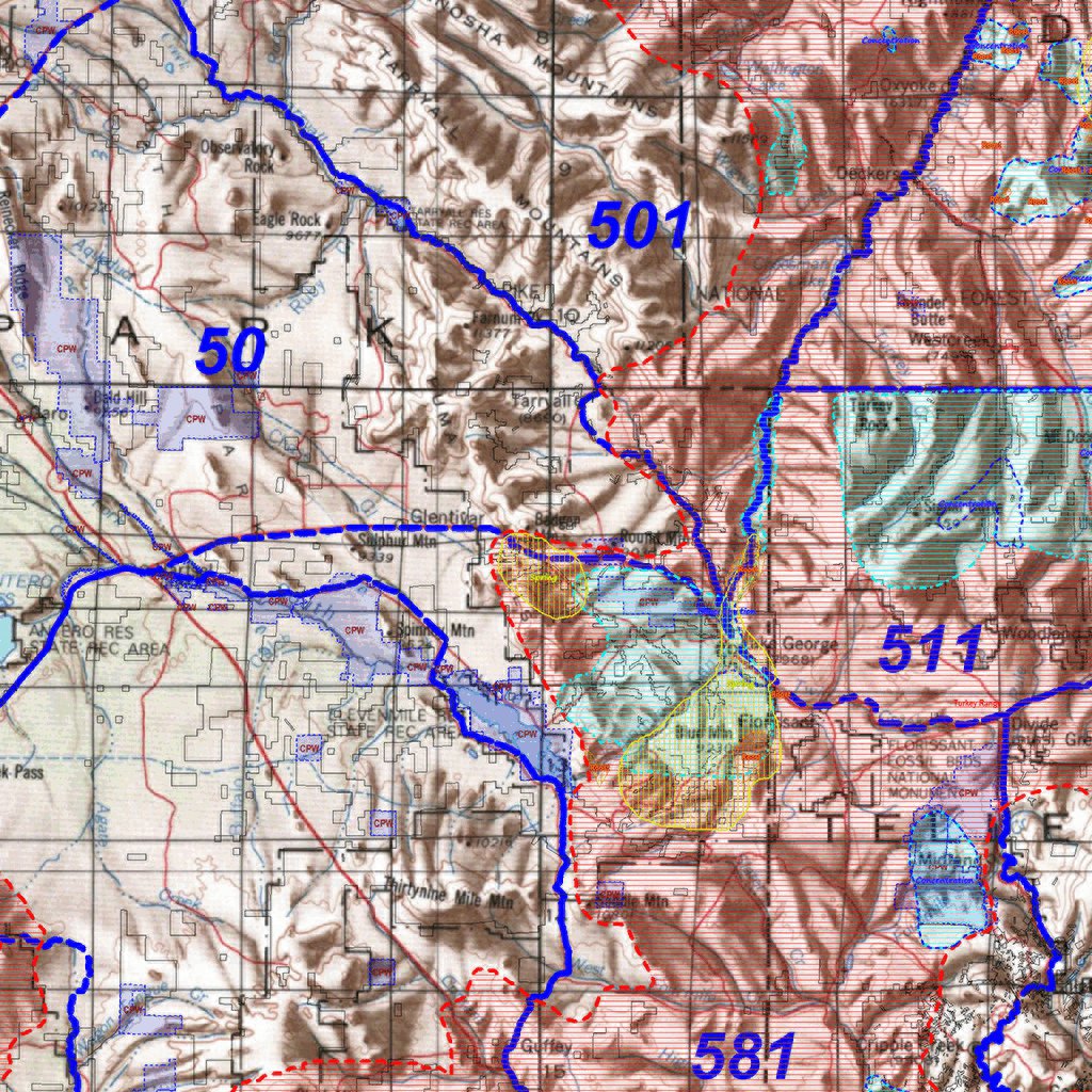 Colorado State Turkey Concentration Map by HuntData LLC | Avenza Maps