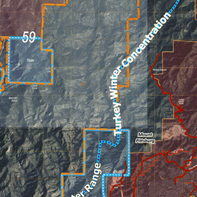 HuntData LLC Colorado Unit 59 Turkey, Goose, and Pheasant Concentration Map digital map