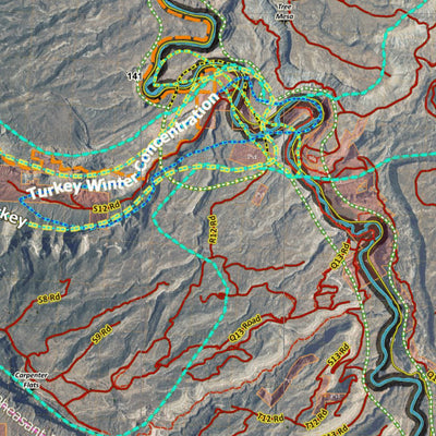 HuntData LLC Colorado Unit 61 Turkey, Goose, and Pheasant Concentration Map digital map
