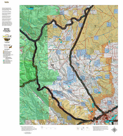 HuntData LLC HuntData Wyoming Land Ownership Map for Mule Deer Unit 109 digital map