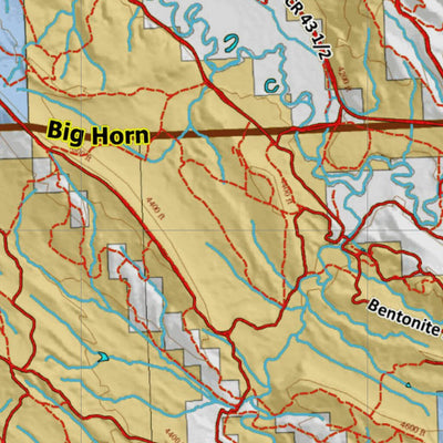 HuntData LLC HuntData Wyoming Land Ownership Map for Mule Deer Unit 41 digital map