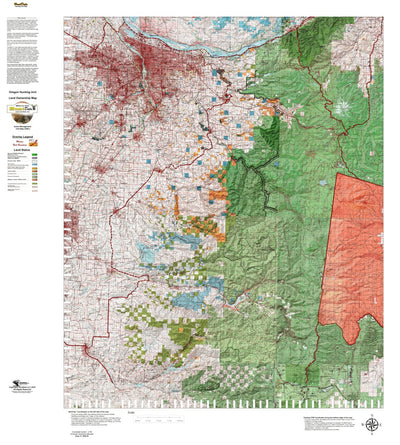 HuntData LLC Oregon Hunting Unit 16 North, Santiam Land Ownership Map digital map