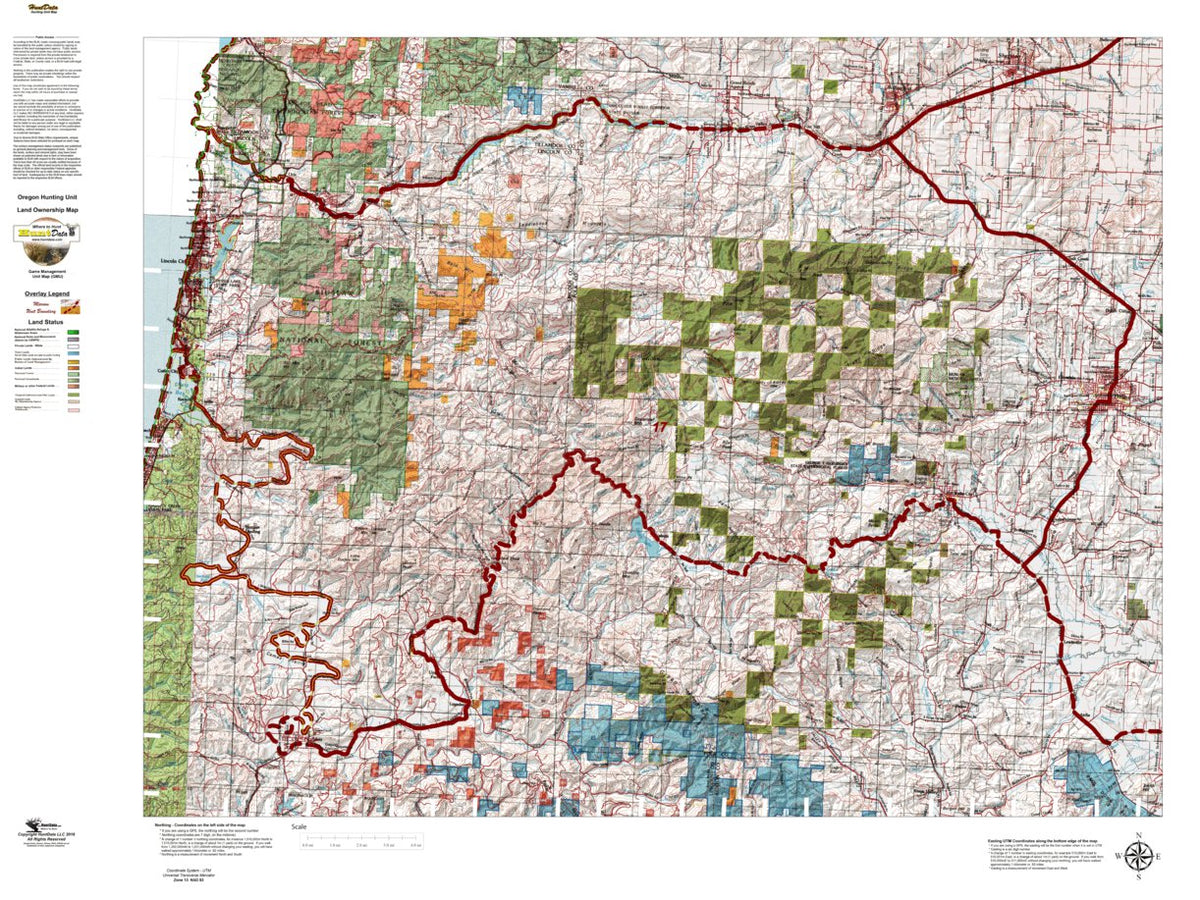 Applegate Unit Map Oregon Hunting Unit 17, Stott Mtn Land Ownership Map by HuntData LLC ...