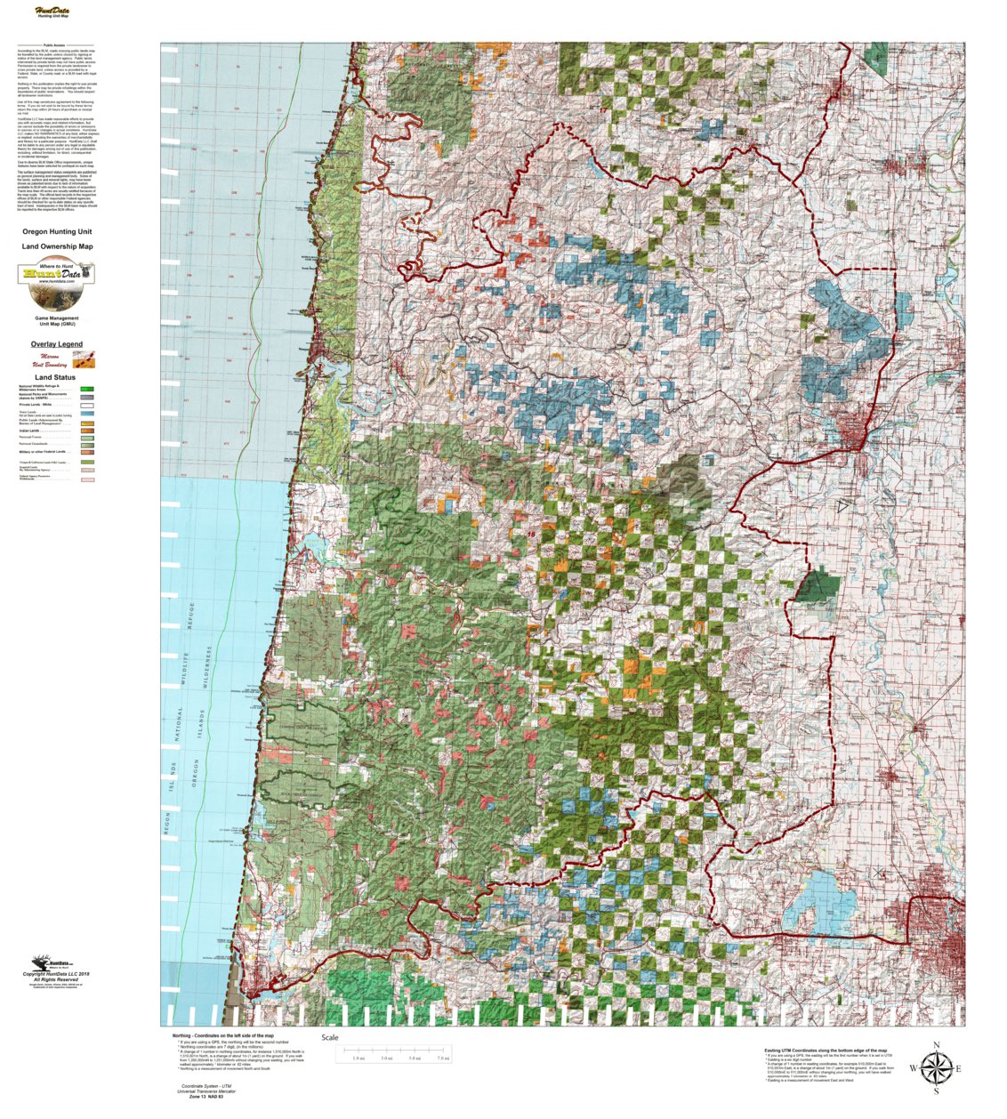 Applegate Unit Map Oregon Hunting Unit 18, Alsea Land Ownership Map by HuntData LLC ...