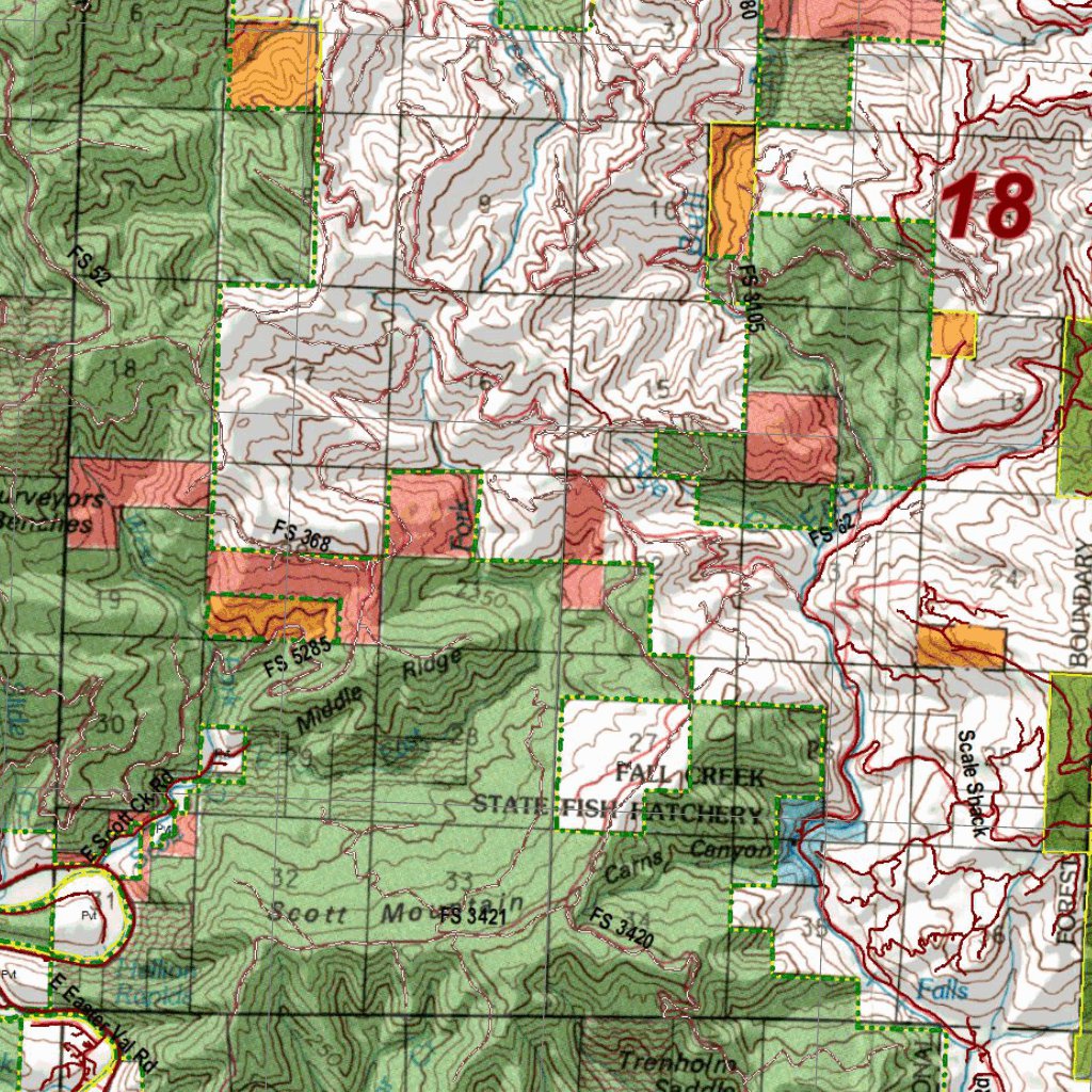 Oregon Hunting Unit 18, Alsea Land Ownership Map by HuntData LLC ...