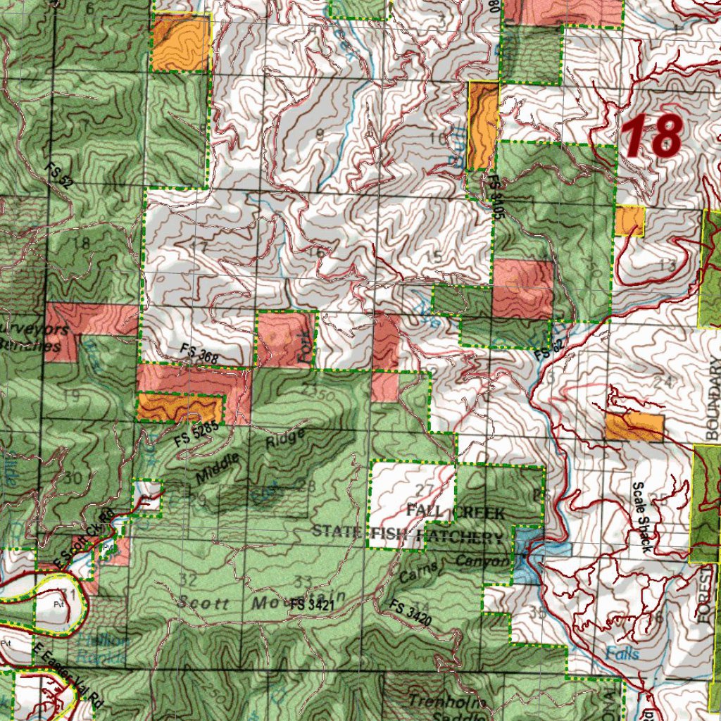 Oregon Hunting Unit 18 Alsea Land Ownership Map By Huntdata Llc Avenza Maps 0058