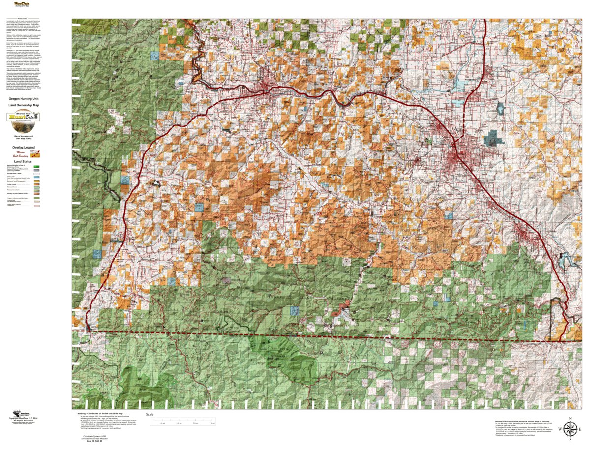 Oregon Hunting Unit 28 Applegate Land Ownership Map By Huntdata Llc Avenza Maps 5873