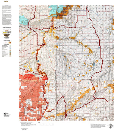 HuntData LLC Oregon Hunting Unit 40 North, Maupin Land Ownership Map digital map