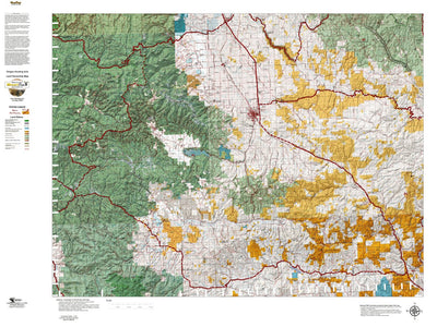 HuntData LLC Oregon Hunting Unit 51, Sumpter Land Ownership Map digital map