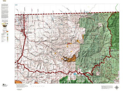 HuntData LLC Oregon Hunting Unit 55, Walla Walla Land Ownership Map digital map