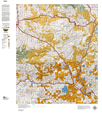 HuntData LLC Oregon Hunting Unit 64, Lookout Mtn Land Ownership Map digital map