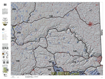 HuntData LLC Washington Hunting Unit(s) 142 145 163 Landownership Map digital map