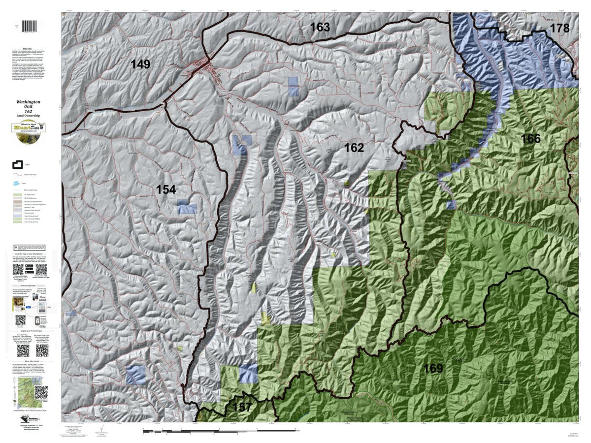 Washington Hunting Unit(s) 162 Landownership Map by HuntData LLC ...