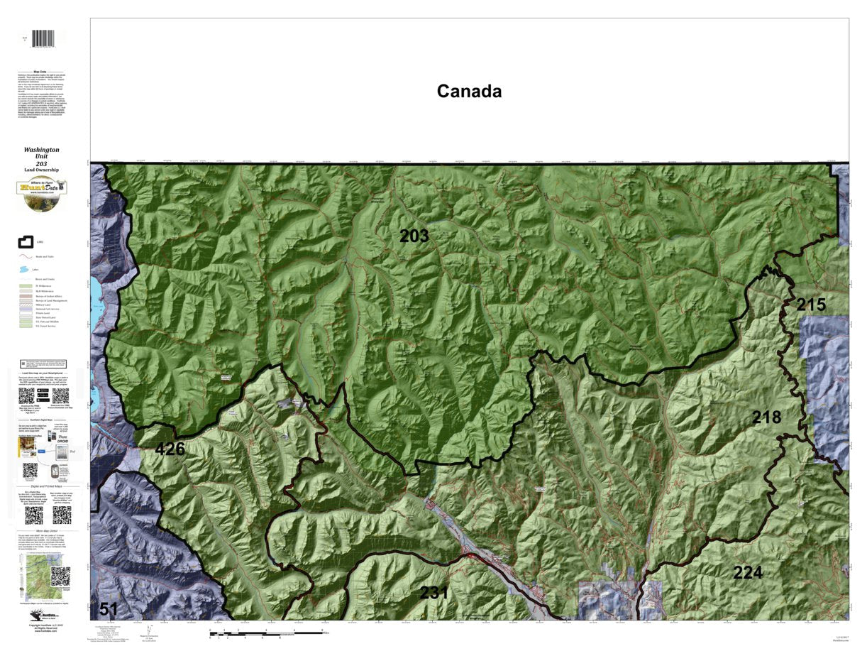 Washington Hunting Unit(s) 203 Landownership Map by HuntData LLC ...
