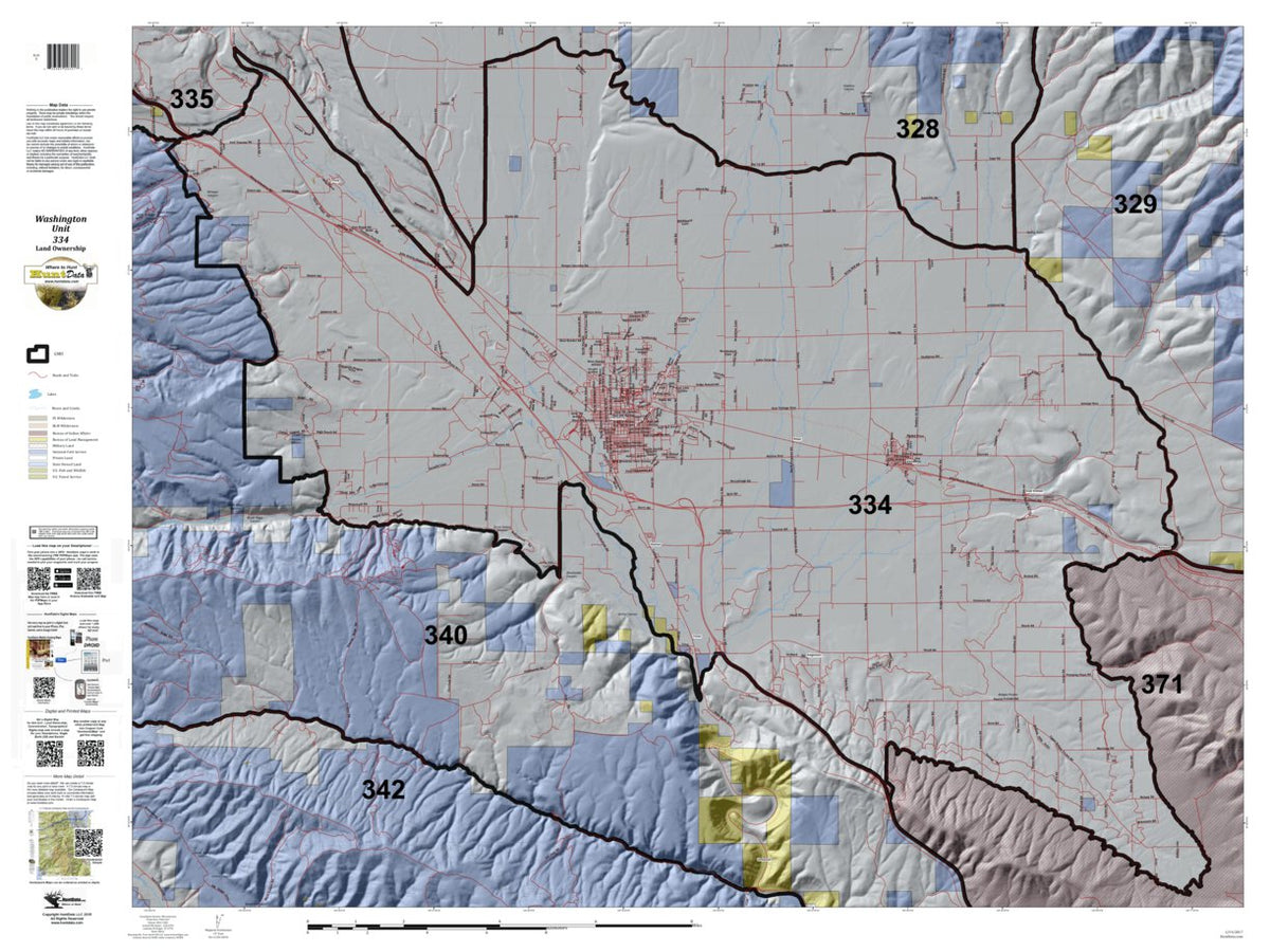 Washington Hunting Unit(s) 334 Landownership Map by HuntData LLC ...