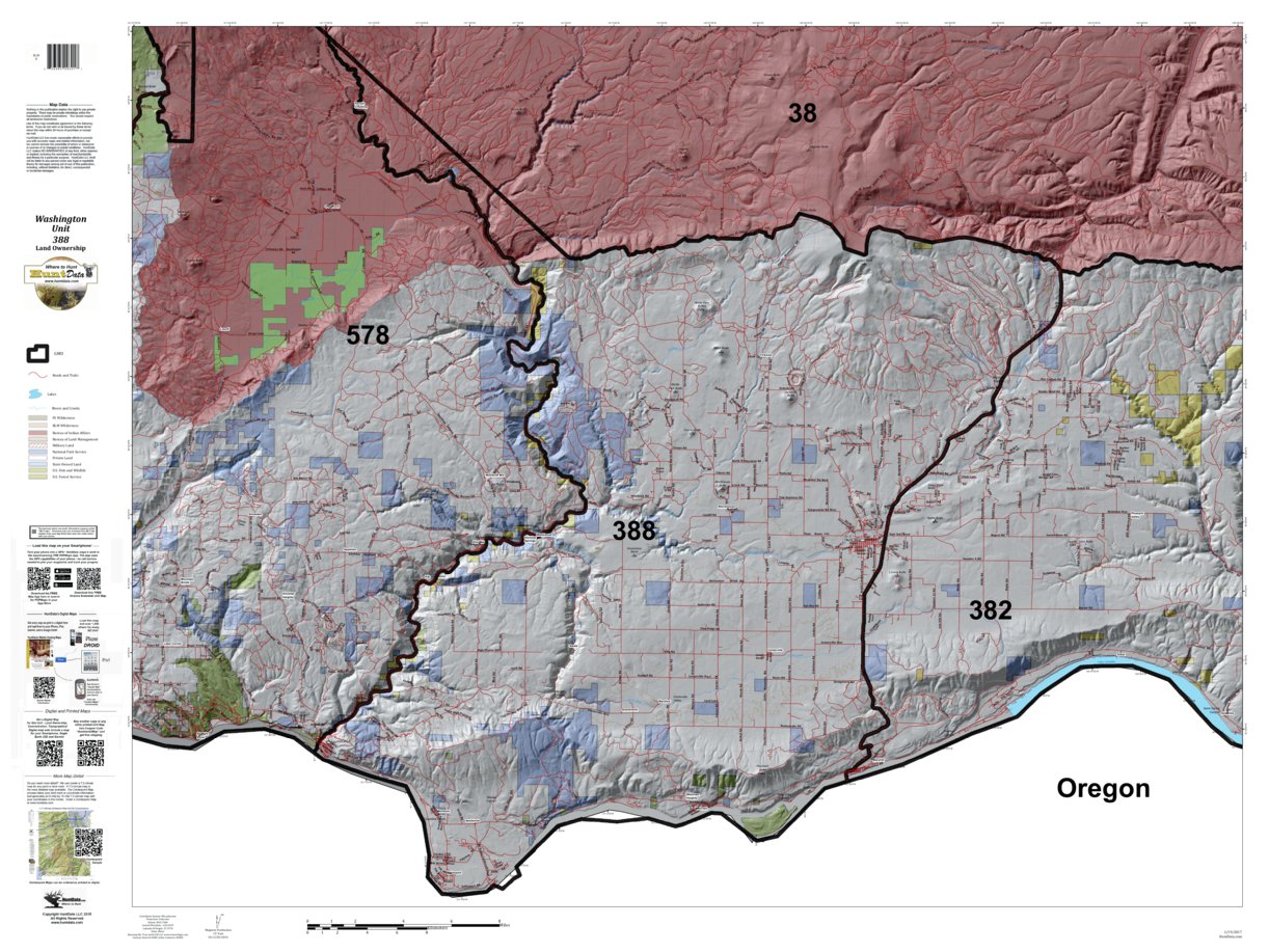 Washington Hunting Unit(s) 388 Landownership Map by HuntData LLC ...