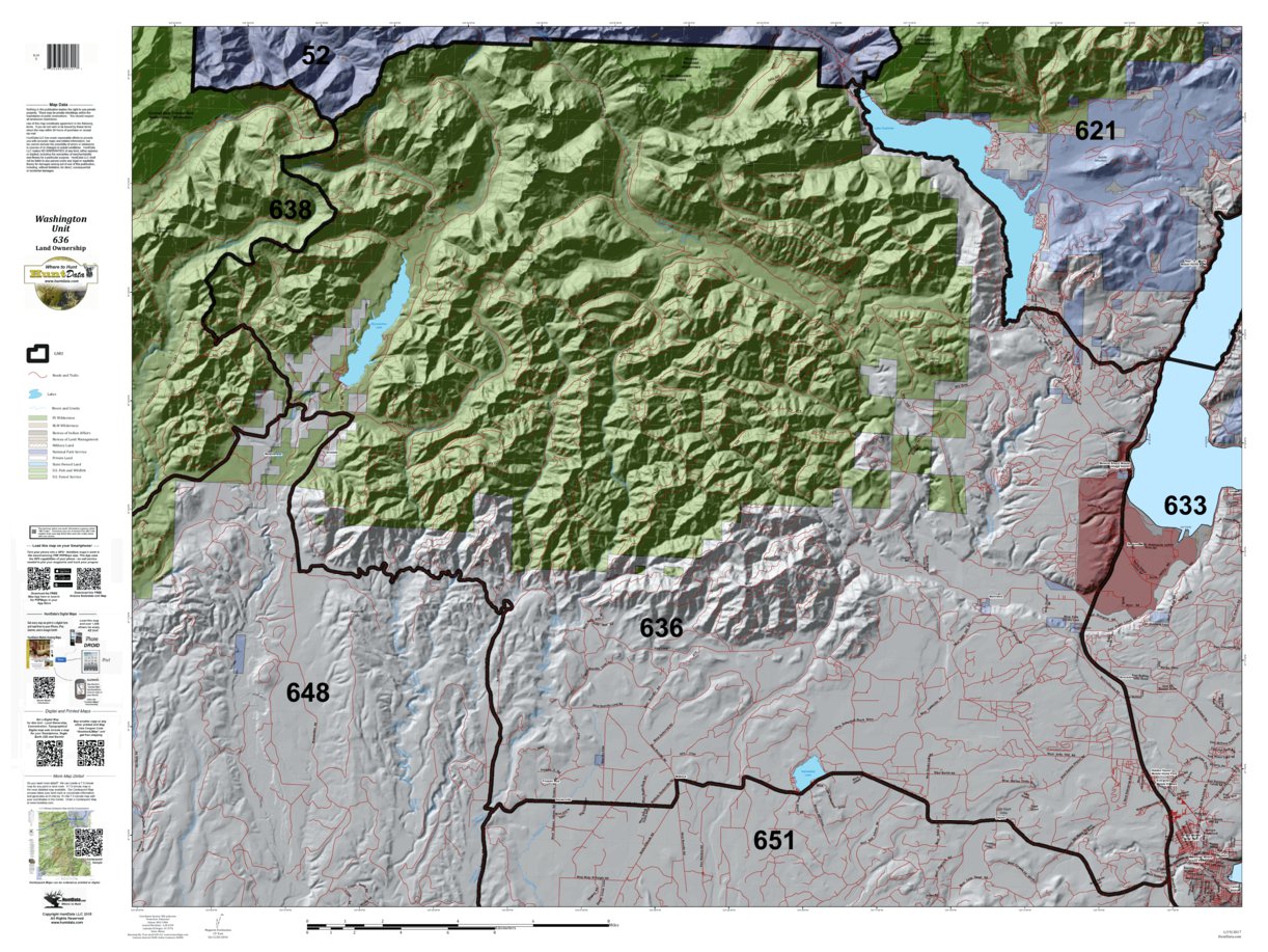 Washington Hunting Unit(s) 636 Landownership Map by HuntData LLC ...