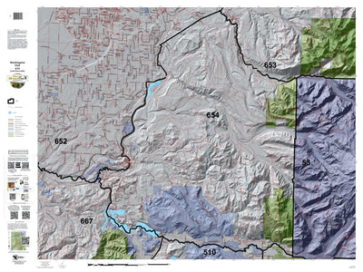 HuntData LLC Washington Hunting Unit(s) 654 Landownership Map digital map