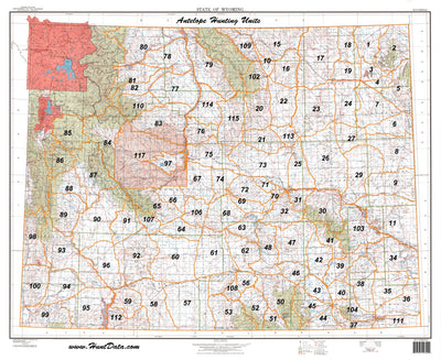 HuntData LLC Wyoming Statewide Antelope Concentration Map digital map