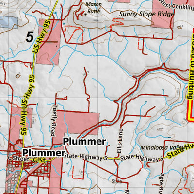 Idaho HuntData LLC Idaho General Unit 5 Land Ownership Map digital map