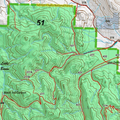 Idaho HuntData LLC Idaho General Unit 51 Land Ownership Map digital map