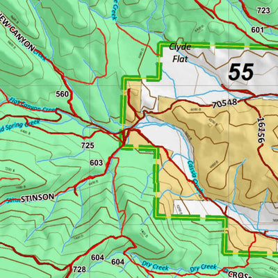 Idaho HuntData LLC Idaho General Unit 55 Land Ownership Map digital map