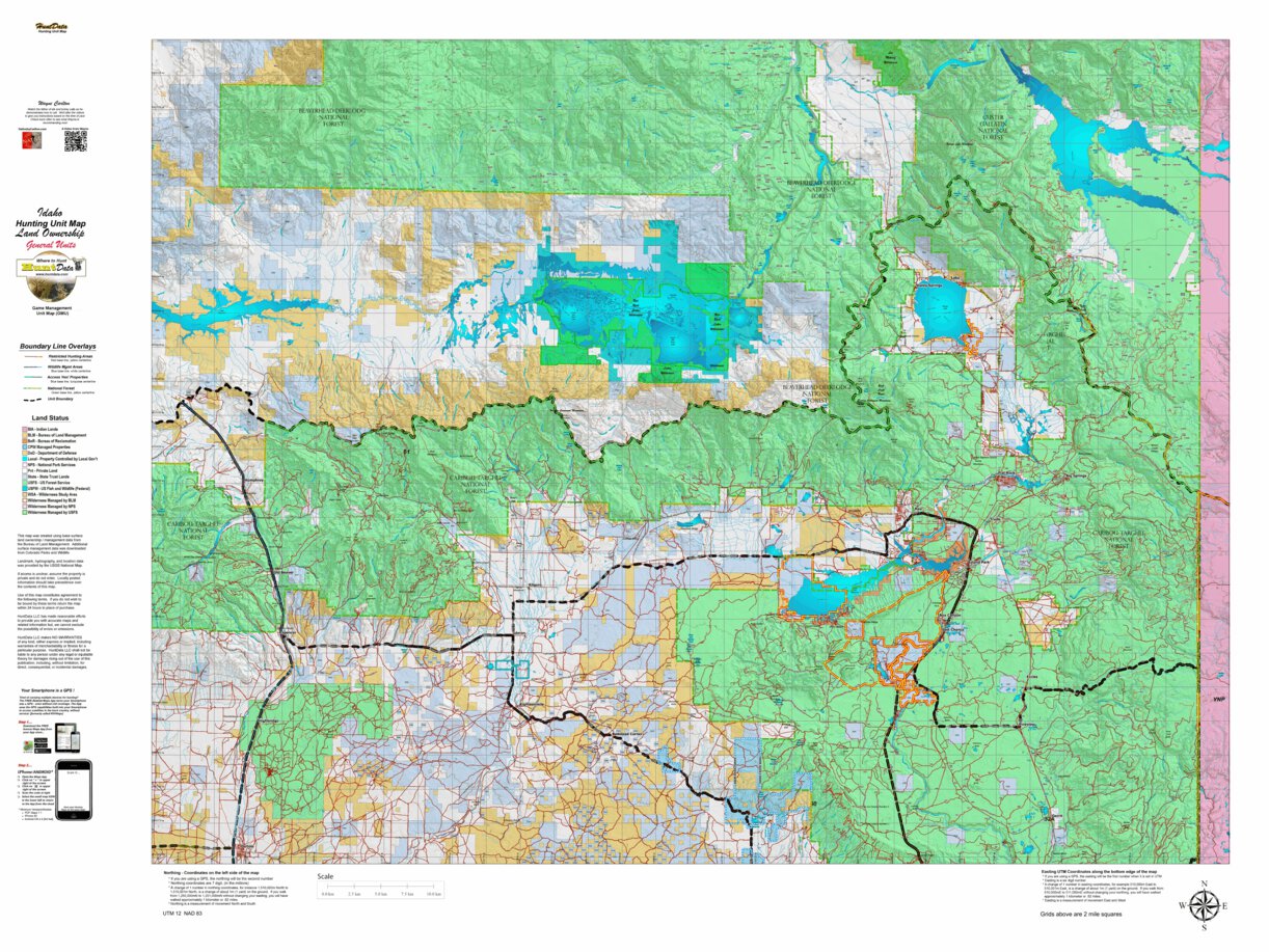 Idaho General Unit 61 Land Ownership Map map by Idaho HuntData LLC