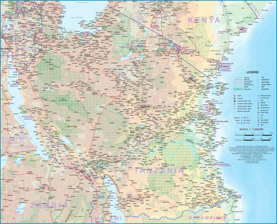 ITMB Publishing Ltd. Tanzania, Rwanda & Burundi 1:3,400,000 - ITMB digital map