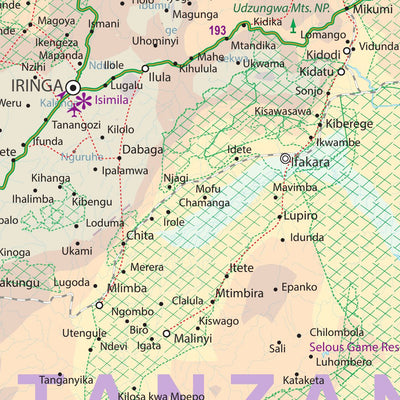 ITMB Publishing Ltd. Tanzania, Rwanda & Burundi 1:3,400,000 - ITMB digital map