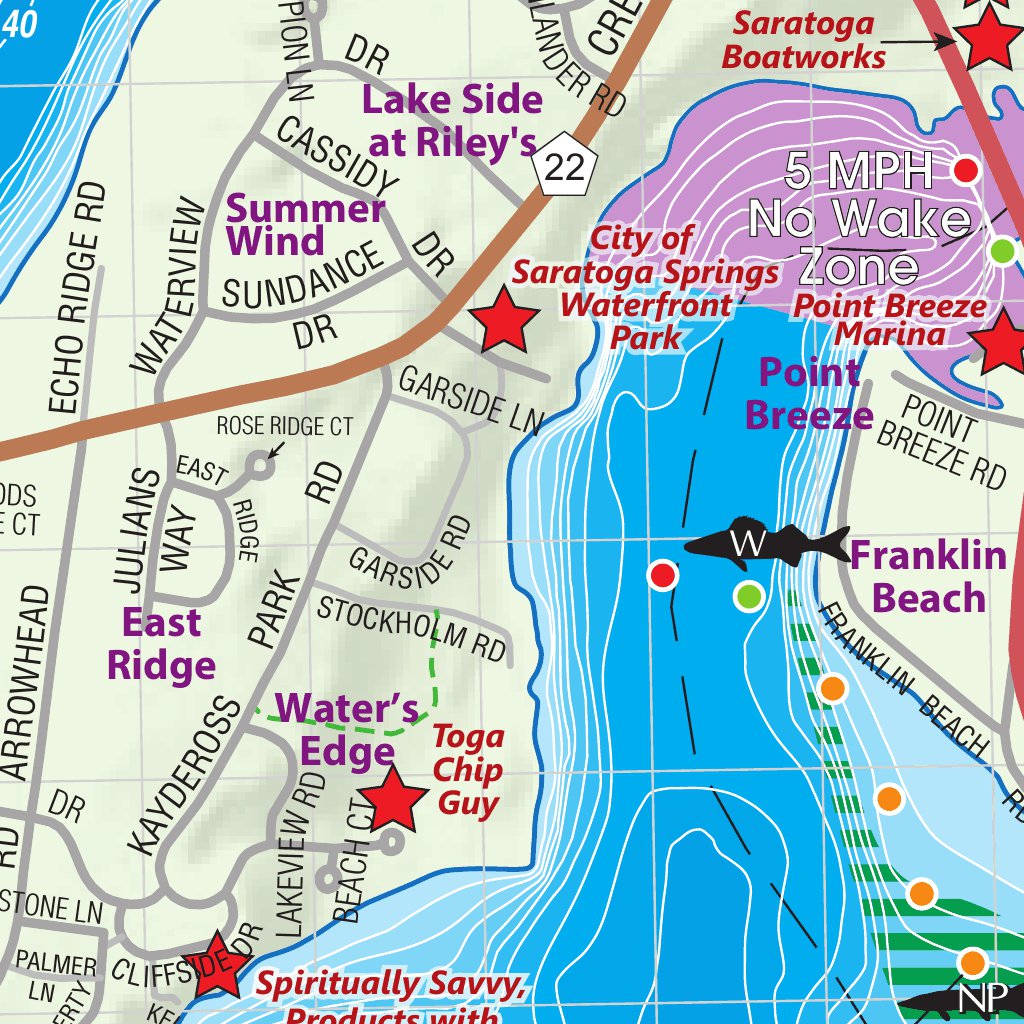 Saratoga Lake Contour Map Region 5 - NYSDEC