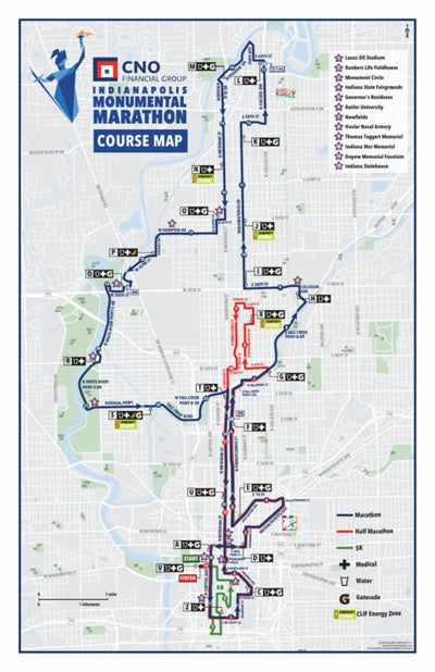 Johnson Cartographic LLC 2019 CNO Monumental Marathon - Course Map bundle exclusive