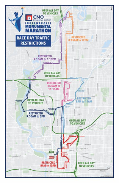 Johnson Cartographic LLC 2019 CNO Monumental Marathon - Race Day Traffic bundle exclusive