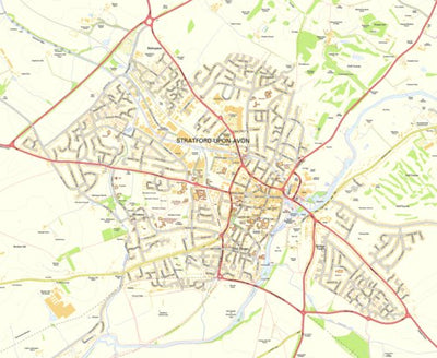 JohnThornMaps Stratford upon Avon Street Map digital map