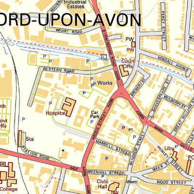 JohnThornMaps Stratford upon Avon Street Map digital map