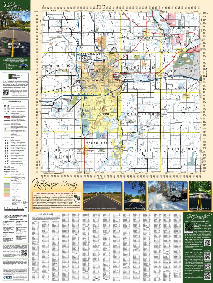 Kalamazoo County RoadMap 2019 Map by Kalamazoo County | Avenza Maps