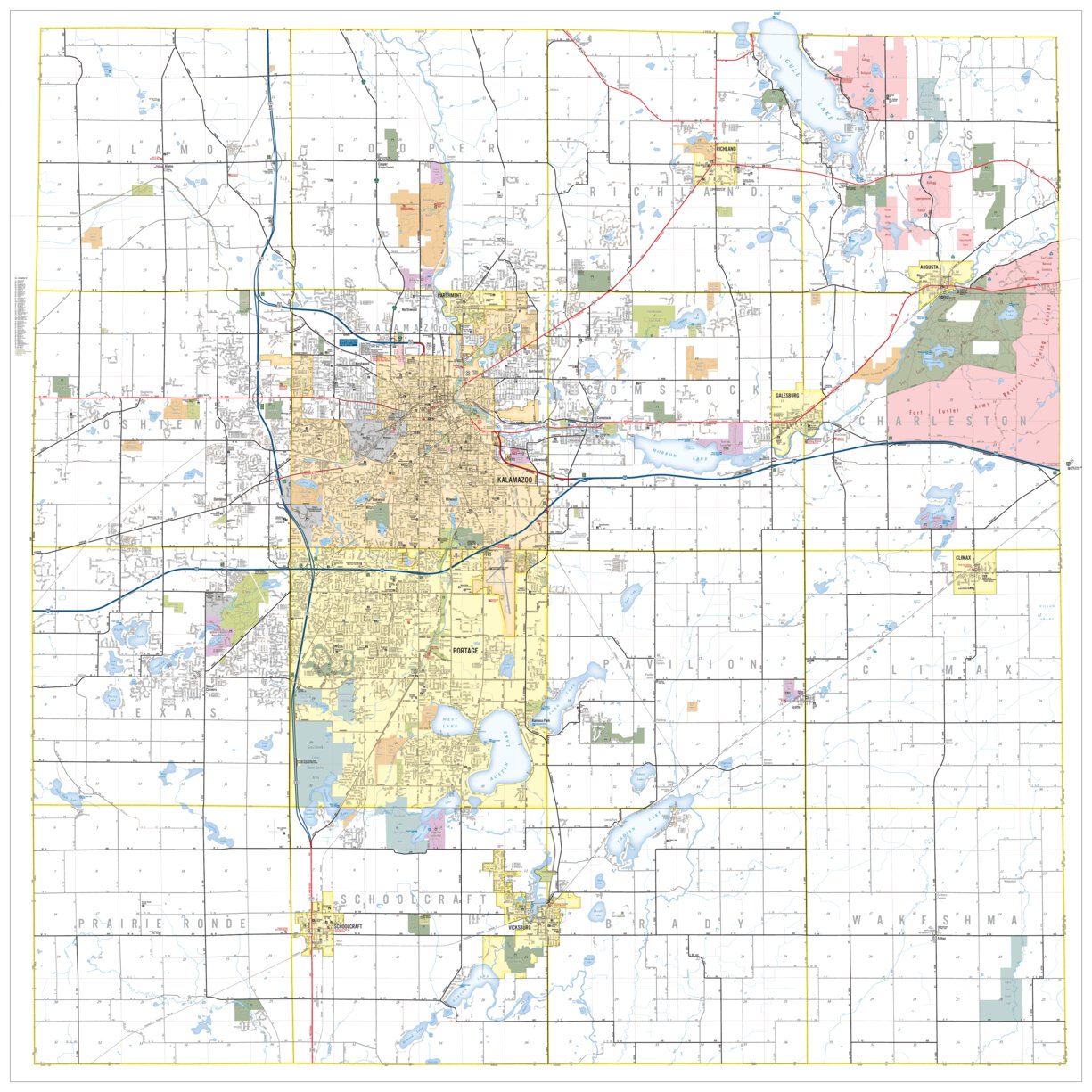 Kalamazoo County StreetMap 2022 Map by Kalamazoo County | Avenza Maps