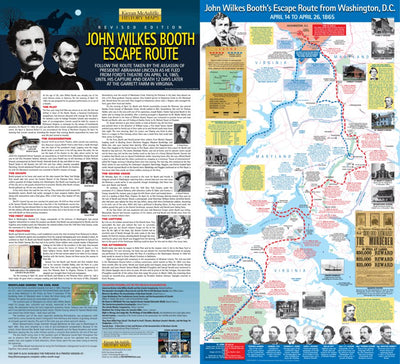 Kieran McAuliffe History Maps JOHN WILKES BOOTH ESCAPE ROUTE digital map