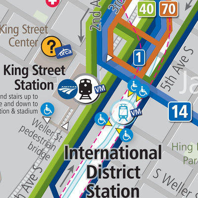 King County Metro Transit Metro Transit Downtown Seattle Map digital map