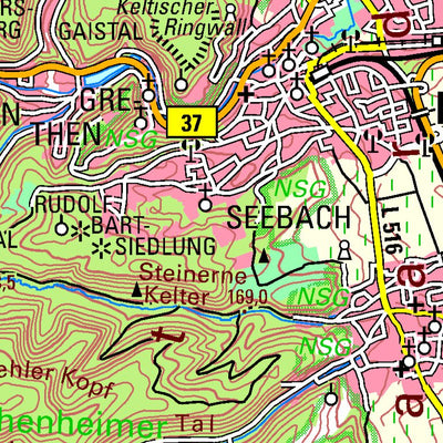 Landesamt für Vermessung und Geobasisinformationen Rheinland-Pfalz Bad Dürkheim (1:100,000) digital map